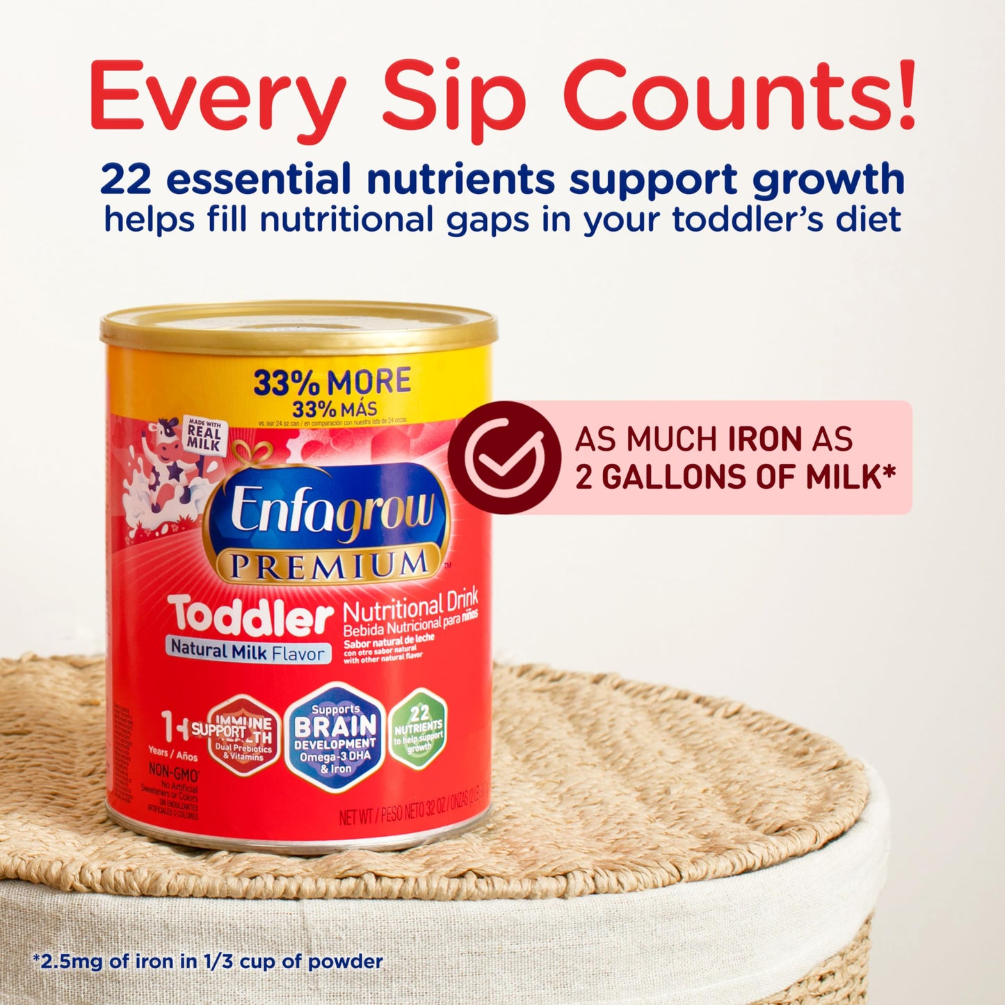 Enfagrow Premium Non-GMO Toddler Next Step Formula Stage 3 36.6 oz.