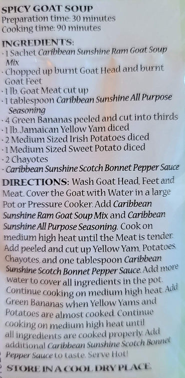 JAMAICAN RAM GOAT - MANNISH WATER - FLAVORED SOUP MIX1.76 OZ (3PK)