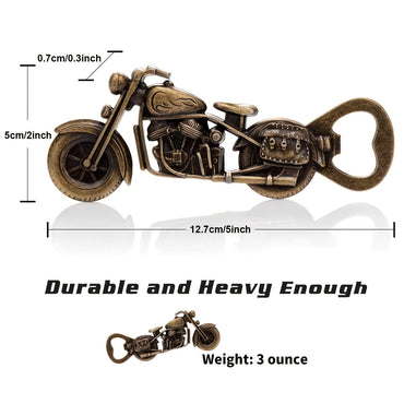 1pc Golden Motorcycle Bottle Opener - Perfect Gift for Beer Lovers and Men - 5 Inches/2 Inches/0.3 Inches - 3 Ounces - Unique Design - Durable Metal Construction - Ideal for Parties & Home Bars