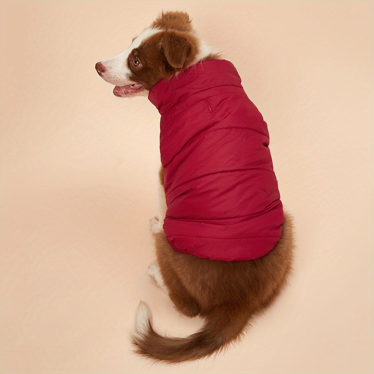 1pc Solid Color Dog Winter Warm Coat Thickened Padded Pet Jacket Soft Comfortable Dog Clothes For Cold Weather