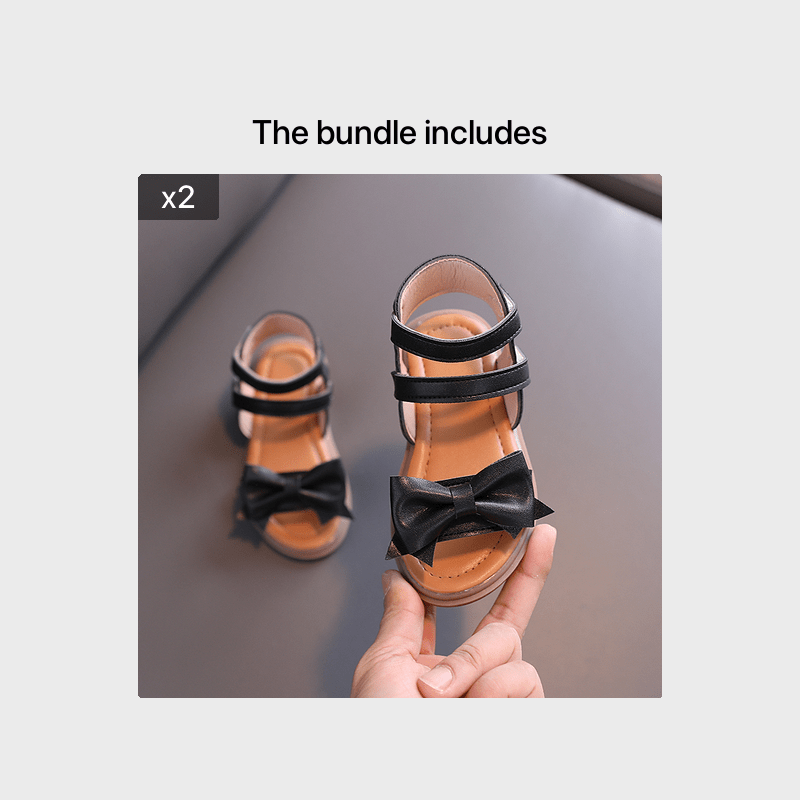 Adorable Bow-Adorned Casual Sandals For Baby Girls, Soft Sole Sandals Perfect For Walking