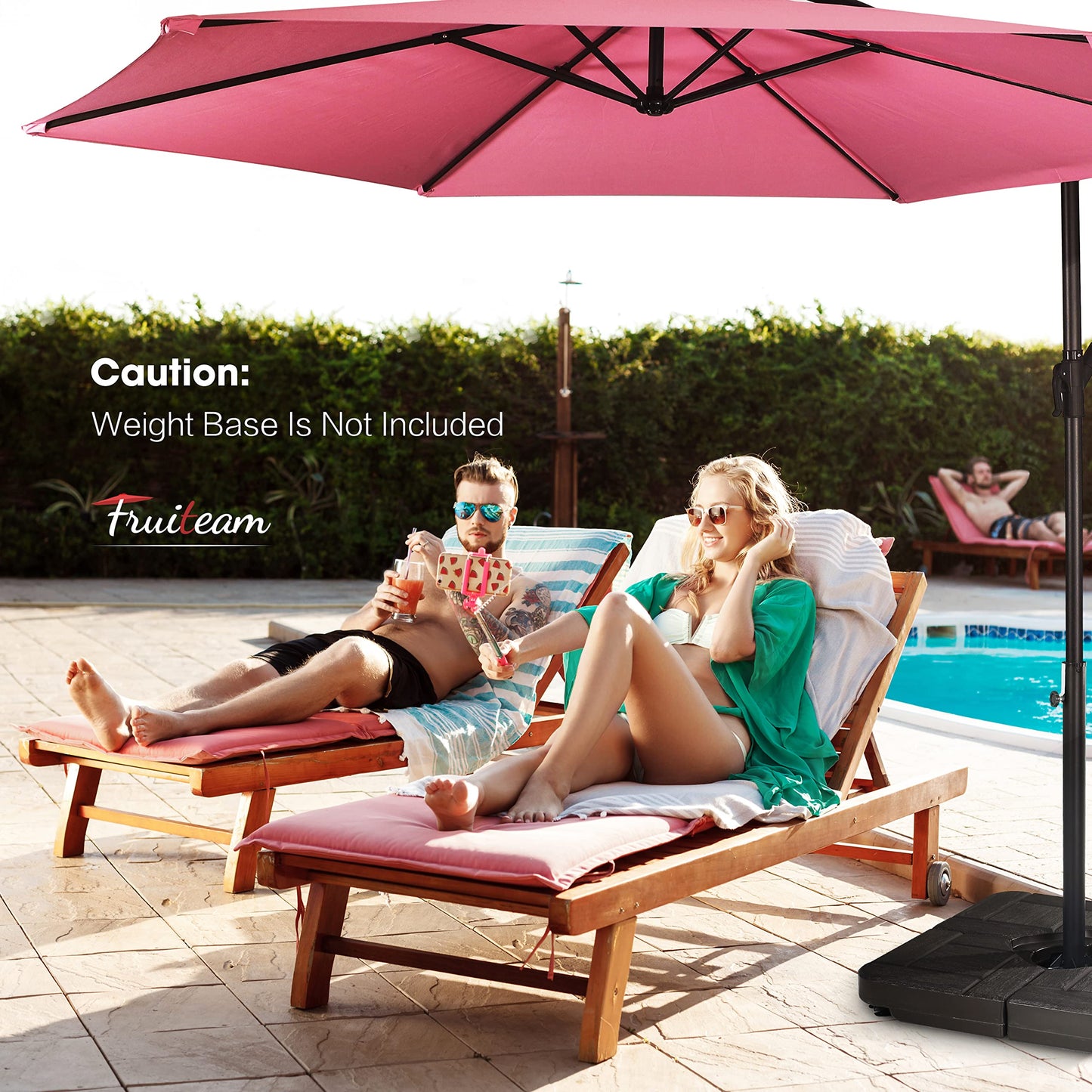 FRUITEAM 10ft Patio Umbrella Fade-resistant Offset Hanging Umbrellas, Large Market Umbrella UV Protection, Outdoor Umbrella with Ventilation for Backyard, Deck, Garden