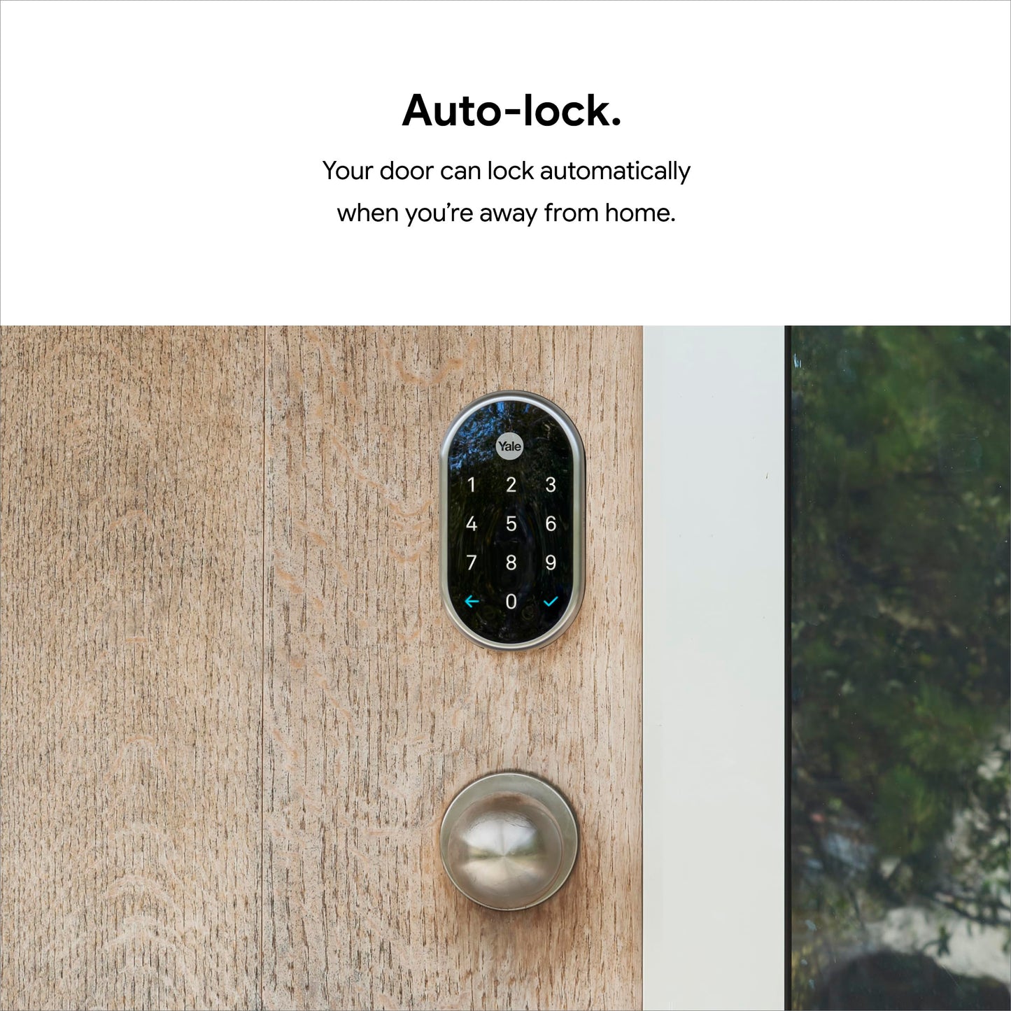 Google Nest x Yale Lock - Tamper-Proof Smart Lock for Keyless Entry - Keypad Deadbolt Lock for Front Door - Satin Nickel