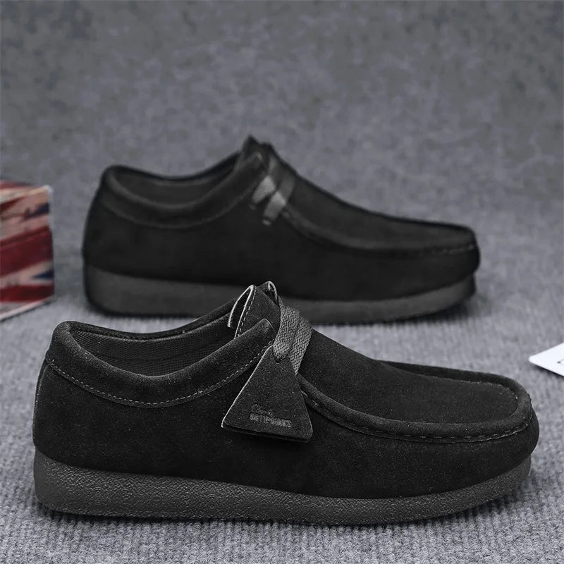 Men's Classic Suede Wallabee Loafers Slip-On Casual Driving Shoes Comfortable Daily Walking Footwear