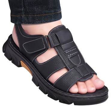 Loveontop Sandals Men's New Beach Shoes Cowhide Slippers Outdoor Non-slip Thick-soled Leather Sandals for Me