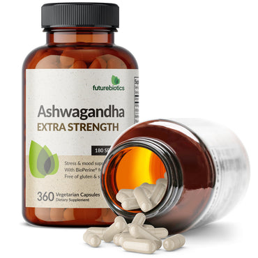 Futurebiotics Ashwagandha Capsules Extra Strength 3000mg - Stress Relief Formula, Natural Mood Support, Stress, Focus, and Energy Support Supplement, 120 Capsules