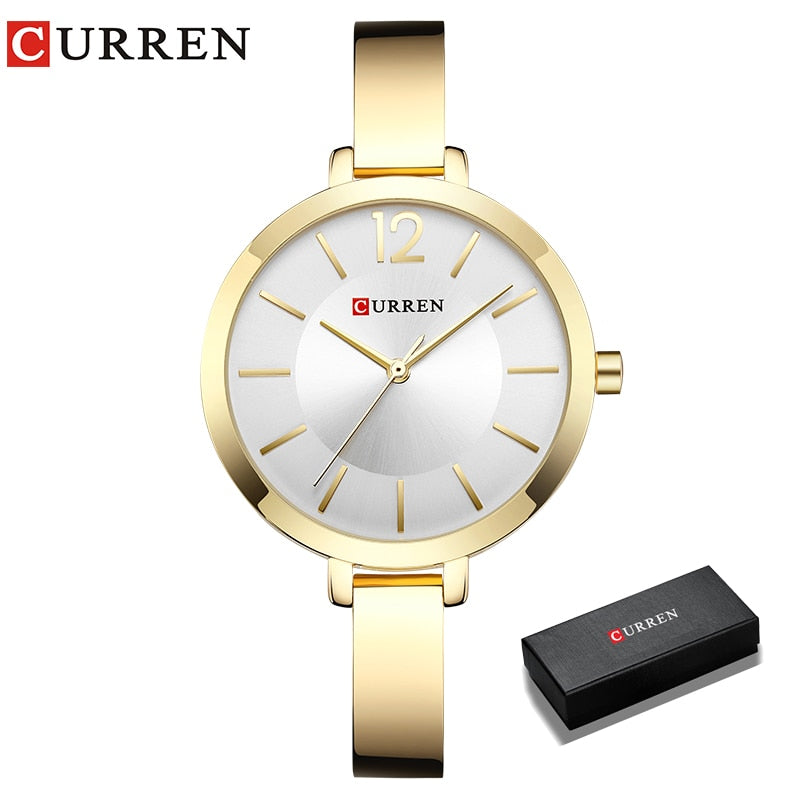 CURREN Fashion Dress Ladies Bracelet Watches Womens Quartz Stainless Steel Band Wristwatch Hot Gift Women's Watch Reloj Mujer