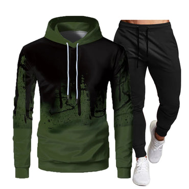 Men's Tracksuit Set Hoodie + Pants 2021 Autumn Winter Fleece Warm Sportwear Homme Streetwear Suit Men Clothing