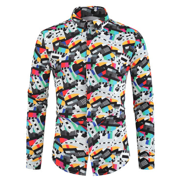 Brand Men Shirts Long Sleeve 2020 Hawaiian Style Printed Mens Casual Shirt Tops Plus Size