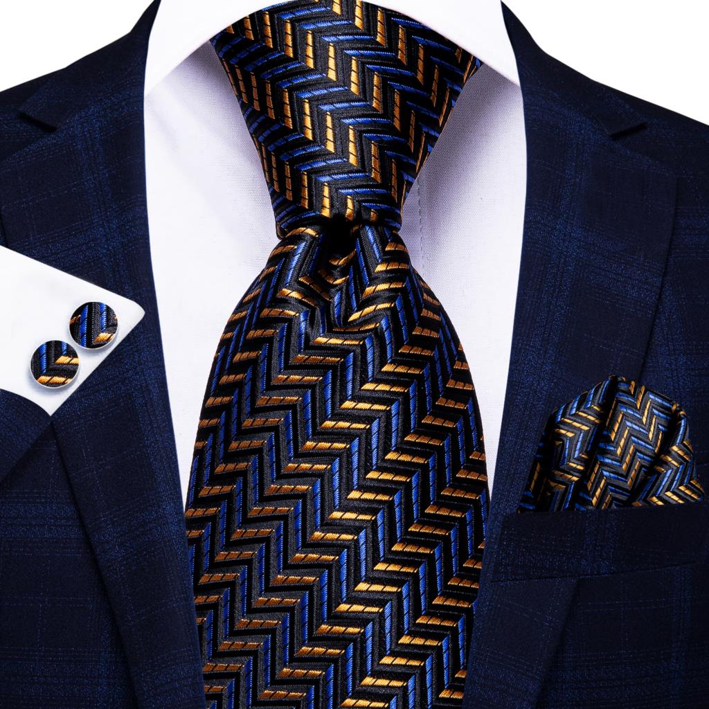 Hi-Tie Blue Business Solid 100% Silk Men's Tie NeckTie 8.5cm Ties for Men Formal Luxury Wedding High Quality Gravata