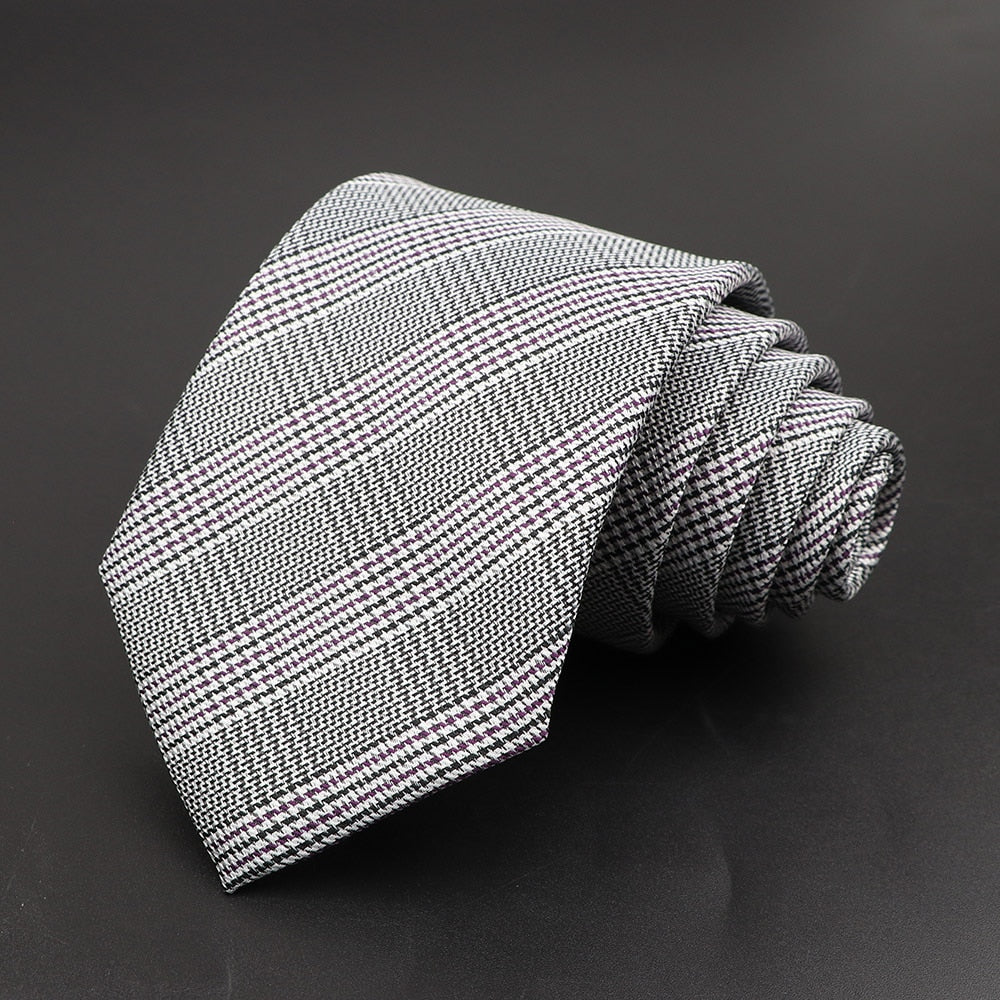 New Men's Tie Classic Solid Color Stripe Flower Floral 8cm Jacquard Necktie Accessories Daily Wear Cravat Wedding Party Gift