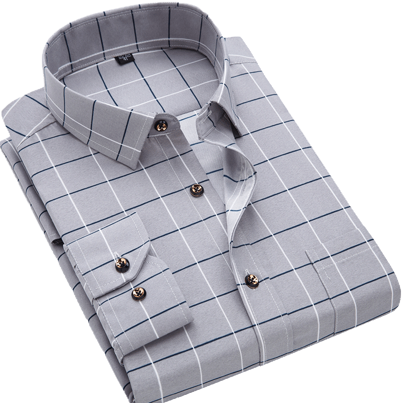 Men Long Sleeve Casual Shirt Spring Autumn Floral Printed Plaid Pocket Shirts Soft Comfortable Dress Man Wedding Party Shirt