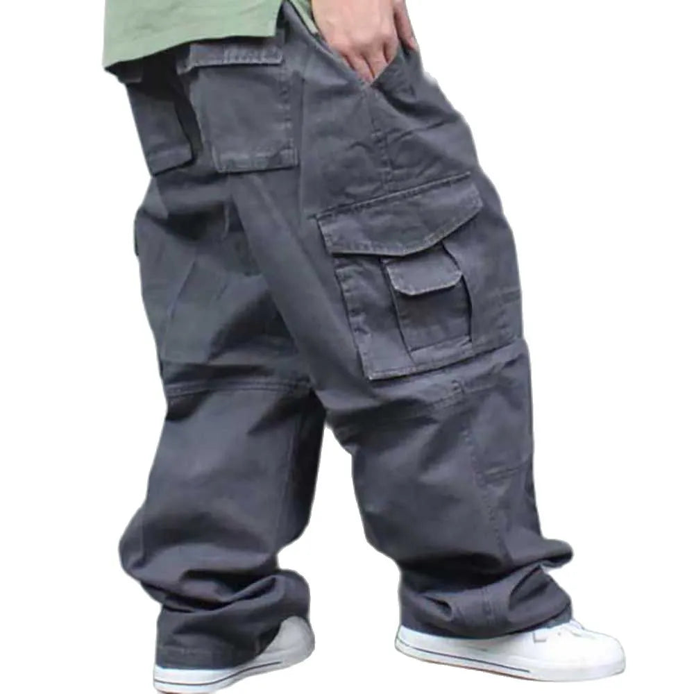 Trendy Loose Baggy Cargo Pants Men Casual Hiphop Harem Cotton Straight  Trousers Wide Leg Plus Size Streetwear Clothing