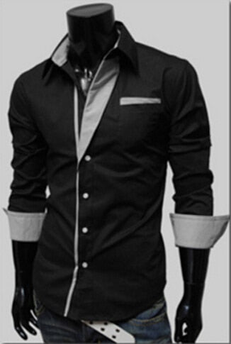 Fashion Men Casual Shirts Stripe Spring Autumn Slim Fit Long Sleeve Shirt Man Male White Shirt Tops Men's Clothing