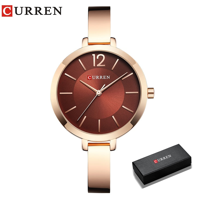 CURREN Fashion Dress Ladies Bracelet Watches Womens Quartz Stainless Steel Band Wristwatch Hot Gift Women's Watch Reloj Mujer