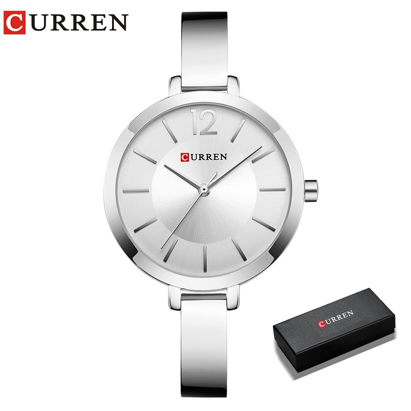 CURREN Fashion Dress Ladies Bracelet Watches Womens Quartz Stainless Steel Band Wristwatch Hot Gift Women's Watch Reloj Mujer