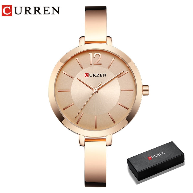 CURREN Fashion Dress Ladies Bracelet Watches Womens Quartz Stainless Steel Band Wristwatch Hot Gift Women's Watch Reloj Mujer