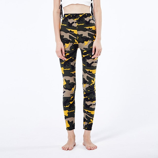 2022 Camouflage Printing Elasticity Leggings Fitness Pants Legins Casual Legging For Women