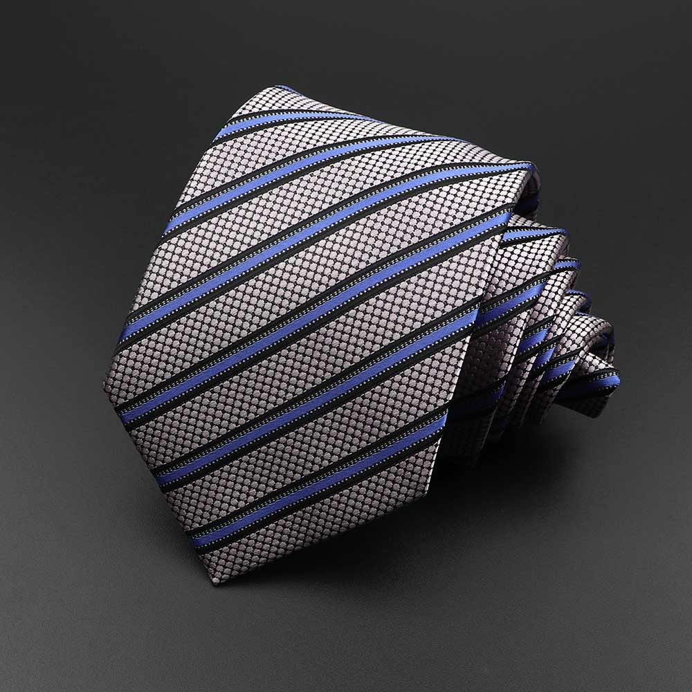 New Men's Tie Classic Solid Color Stripe Flower Floral 8cm Jacquard Necktie Accessories Daily Wear Cravat Wedding Party Gift