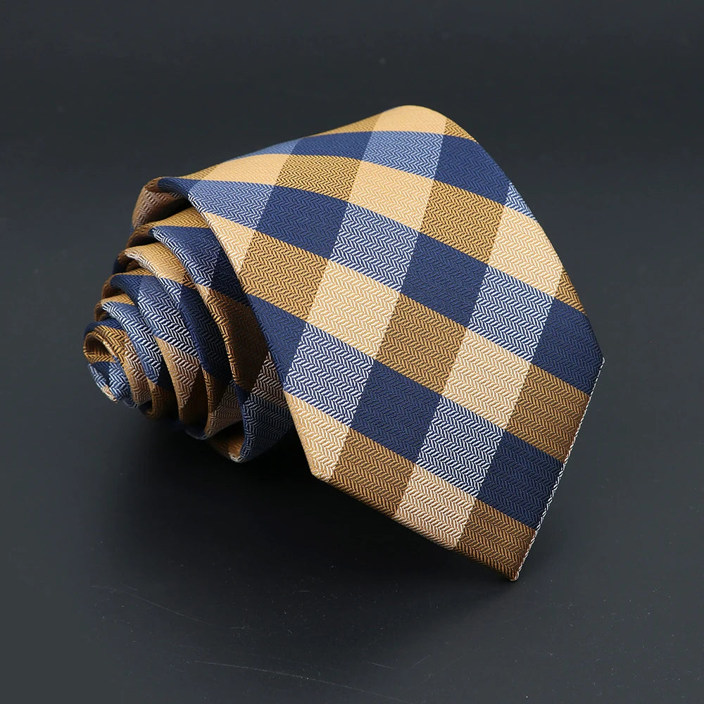 Fashion Polyester Necktie For Men Business Meeting Formal Striped Dot Floral 8cm Jacquard Tie Daily Wear Cravat Suit Accessories