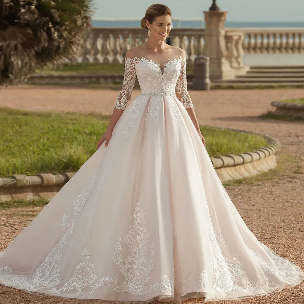 HERBURNL Elegant Wedding Gown Dresses 2023 Scoop Crew Neck Tulle Satin Mega Mart Center HERBURNL Elegant Wedding Gown Dresses 2023 Scoop Crew Neck Tulle Satin Mega Mart Center