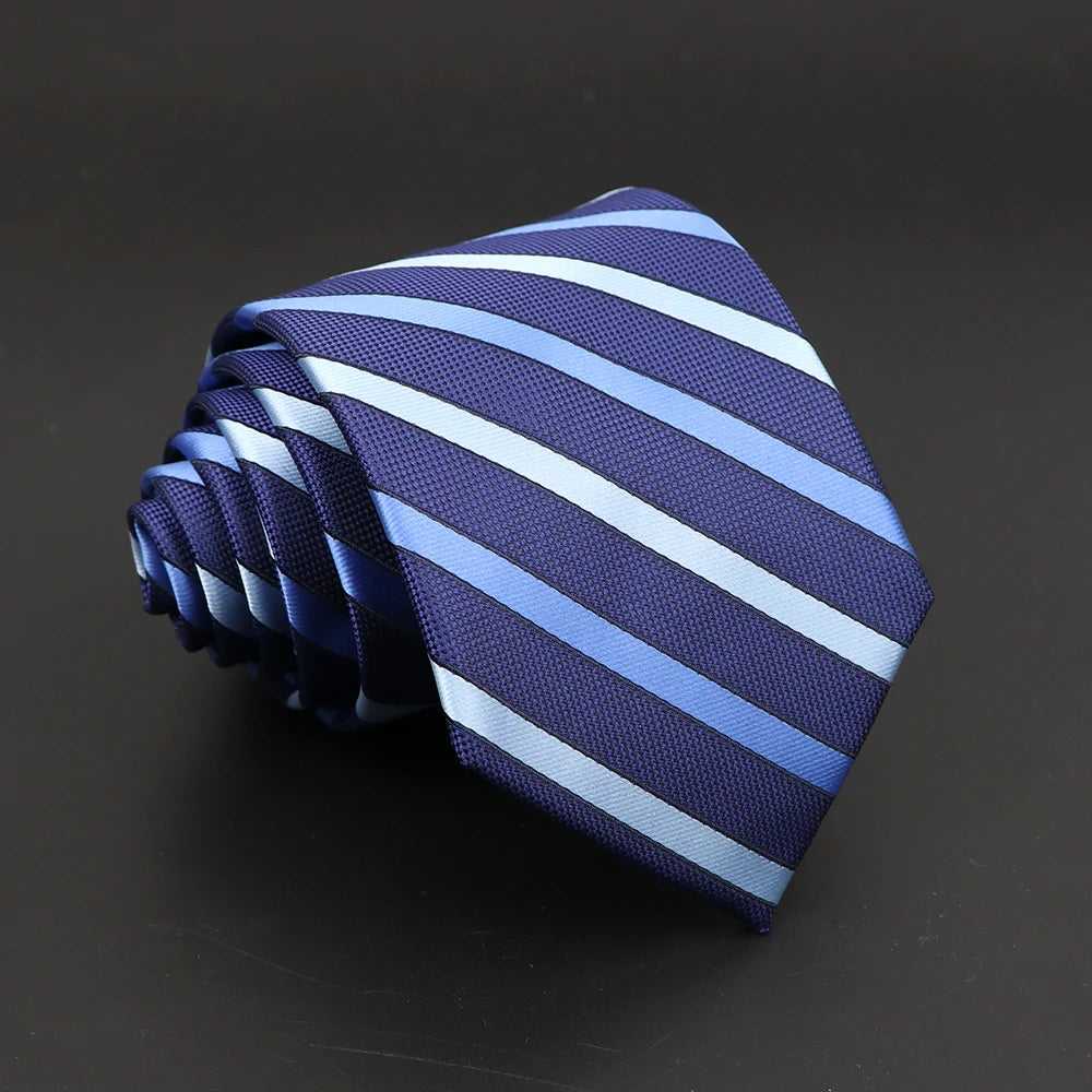 Fashion Polyester Necktie For Men Business Meeting Formal Striped Dot Floral 8cm Jacquard Tie Daily Wear Cravat Suit Accessories