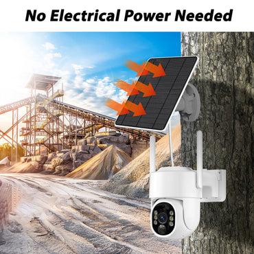 WESECUU WIFI 4MP Solar WIFI Rechargeable Battery PTZ CCTV Security 360 Degree Ip Camera Auto Motion Tracking Ip PTZ Camera