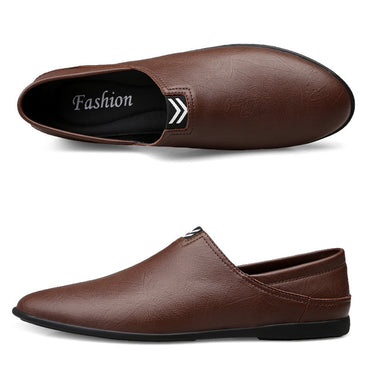 Men's Peas Shoes Comfortable Genuine Leather Men Casual Shoes Breathable Loafers Slip-on Footwear Walking Driving Shoes fg6