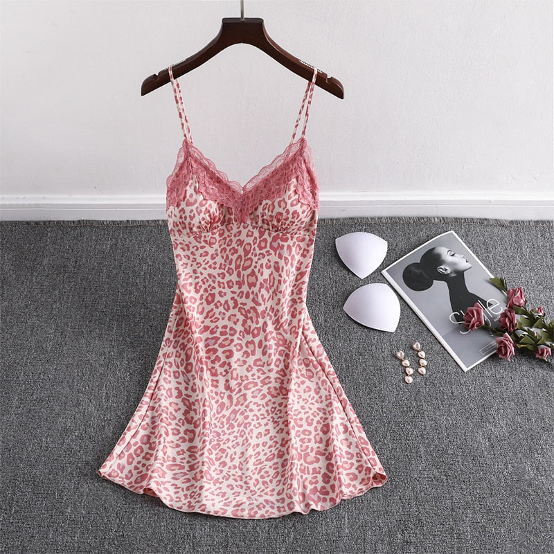 Lace Women's Nightdress Girl Sleepwear Silk Pijama Woman Dress Female Sling Nightwear Clothing 2021 Fashion Ladies Homewear