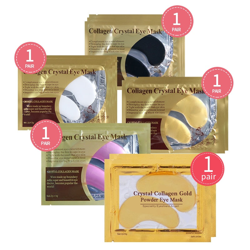 10pcs=5pair Black Collagen Eye Mask Crystal Eyelid Patch Anti Wrinkle Moisture