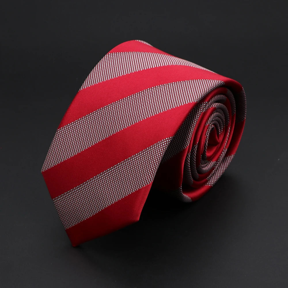 30 Styles Men's Jacquard Striped Solid Color Necktie 6cm Slim Narrow Suit Shirt Accessory Daily Wear Cravat Wedding Party Gift