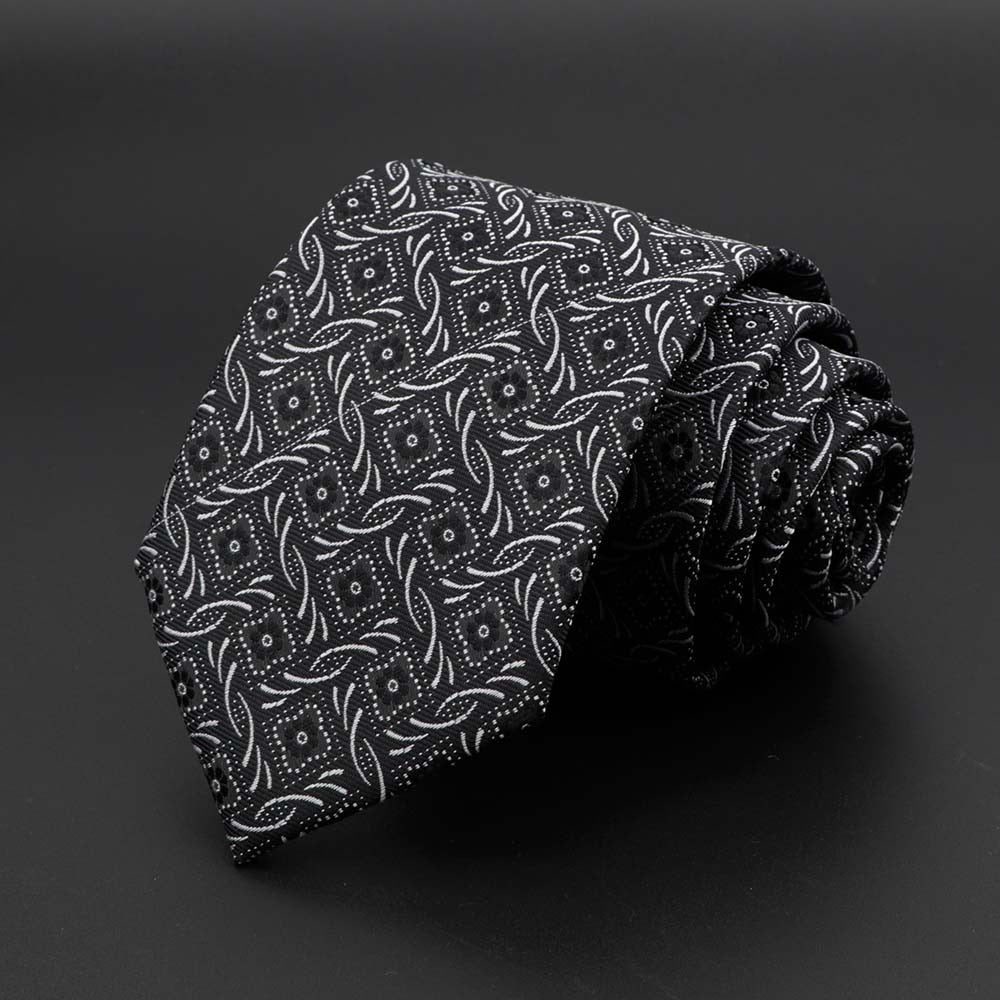 New Men's Tie Classic Solid Color Stripe Flower Floral 8cm Jacquard Necktie Accessories Daily Wear Cravat Wedding Party Gift