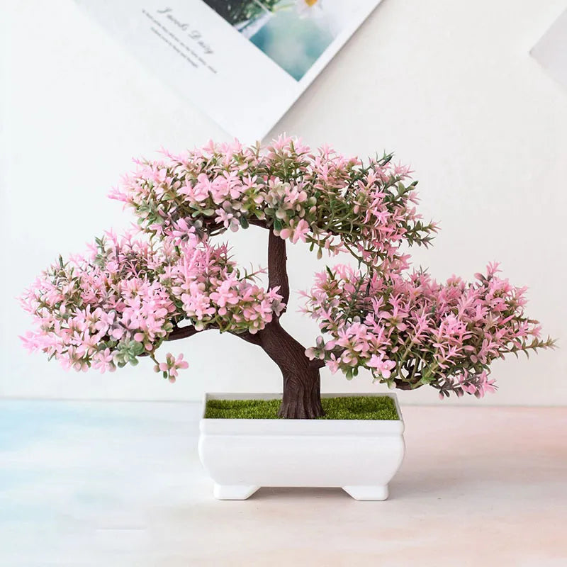 Artificial Plants Bonsai Small Tree Pot Fake Plant Flowers Potted Ornaments For Home Room Table Decoration Garden Decor T2