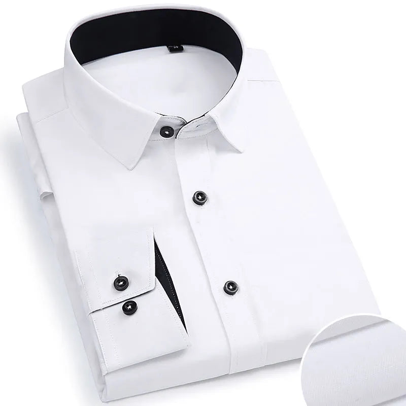 8xl dress shirt CCRFTGI Big and Tall Dress Shirts for Men Long Sleeve Business Casual Collared Button Down Dress Shirts Formal Wedding Dress Shirt White 8XL, Women's