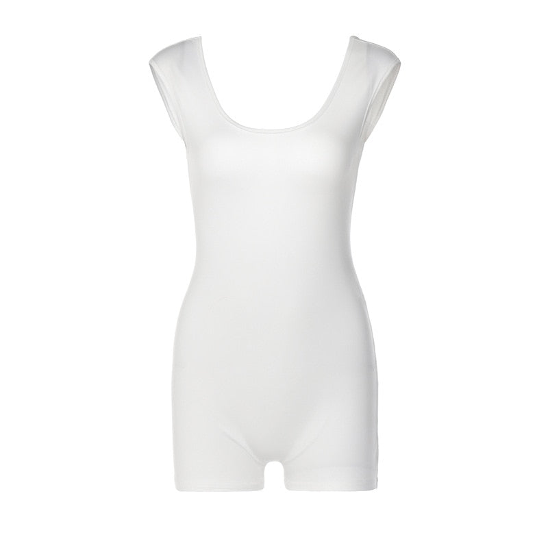 Sexy Backless Rompers Womens Jumpsuit Shorts White One Piece Outfits