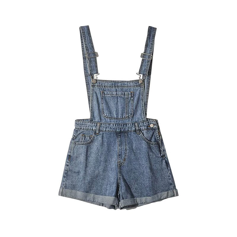 TVVOVVIN Korea Style High Waist Slim Flanging Wide Leg Denim Playsuits Shorts Hot Girl Female Rompers 732S