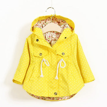 2020 Spring Kids Clothes Girls Jackets Coats Flower Windbreaker Children Hooded 2-8Y