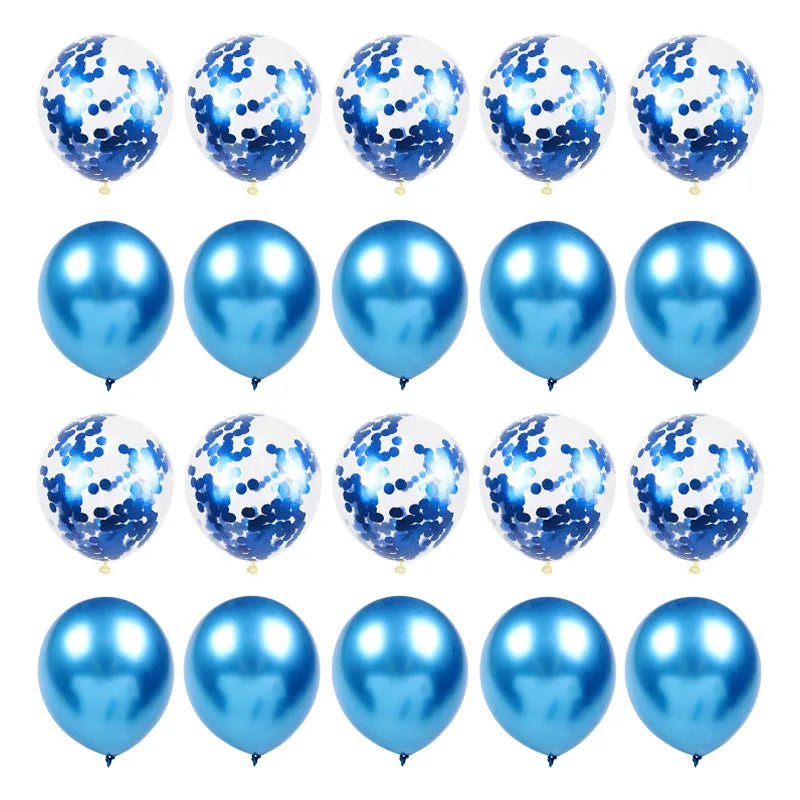 blue happy baby shower boys birthday pull flag banner balloon garland 1 age birth day 12month photo frame first party decor 1st