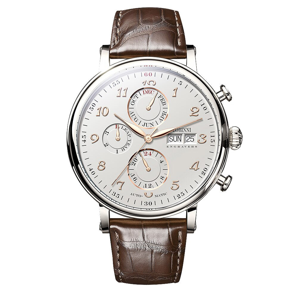 LOBINNI Luxury Mechanical Gear Watch Men gift Seagull Movement Automatic Black Self Winder Sapphire Watch Brand Men Metal Bezel
