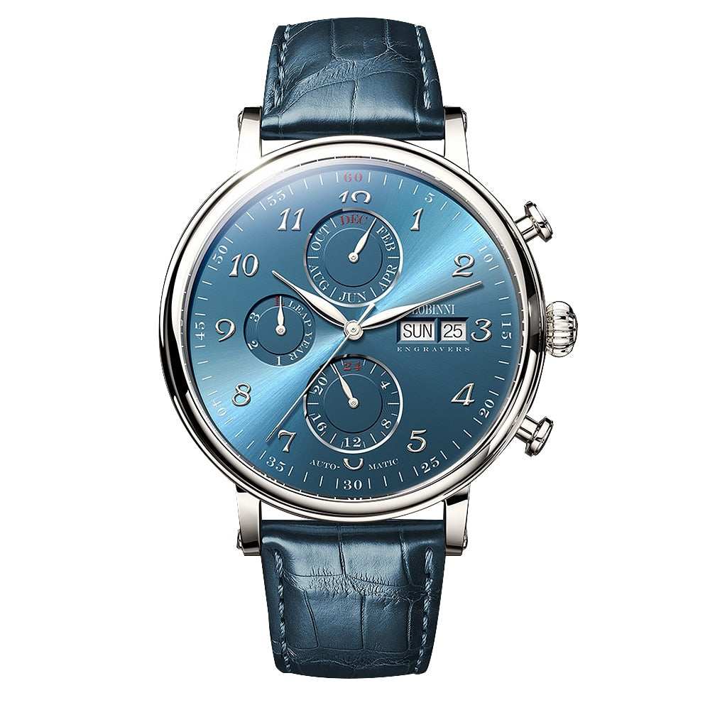 LOBINNI Luxury Mechanical Gear Watch Men gift Seagull Movement Automatic Black Self Winder Sapphire Watch Brand Men Metal Bezel