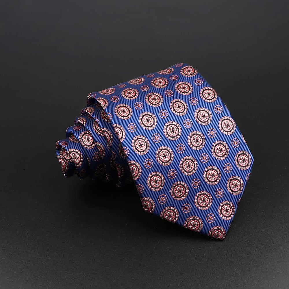 Fashion Polyester Necktie For Men Business Meeting Formal Striped Dot Floral 8cm Jacquard Tie Daily Wear Cravat Suit Accessories
