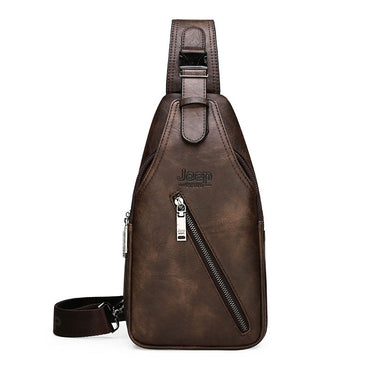 JEEPBULUO BRAND Chest Bag Men Sling crossbody bag Man's Crossbody Bag Split Leather High Quality For Man