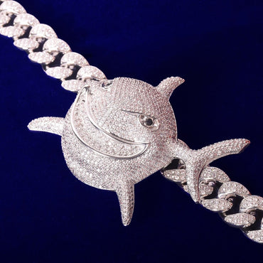 Shark Pendant  Necklace Gold Color Plated Men's Hip Hop Rock Street Jewelry