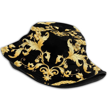 Luxury Floral Pattern Flowers Golden Fisherman's Hat Women Fashion Summer Hiking Hats for Girls Ladies Outdoor Sun Hat Dropship