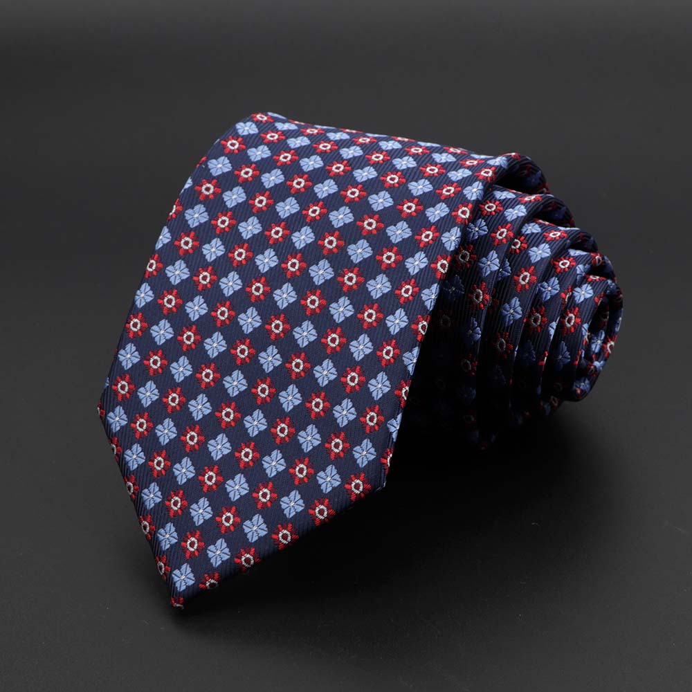 New Men's Tie Classic Solid Color Stripe Flower Floral 8cm Jacquard Necktie Accessories Daily Wear Cravat Wedding Party Gift