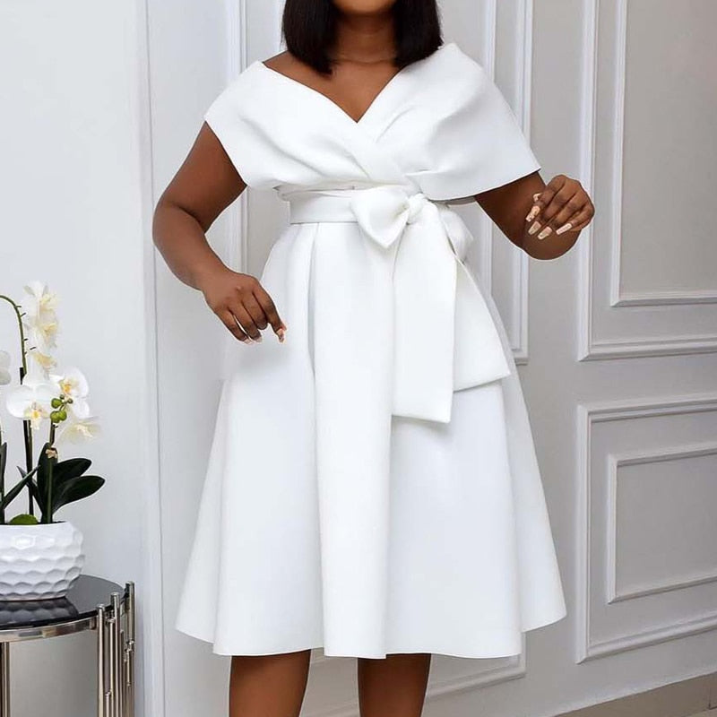 High Quality Women Dress Bow Elegant Wedding Party Dresses For Women 2023 Summer PlusSize Women Clothing S-XXXL Femme Vestidos