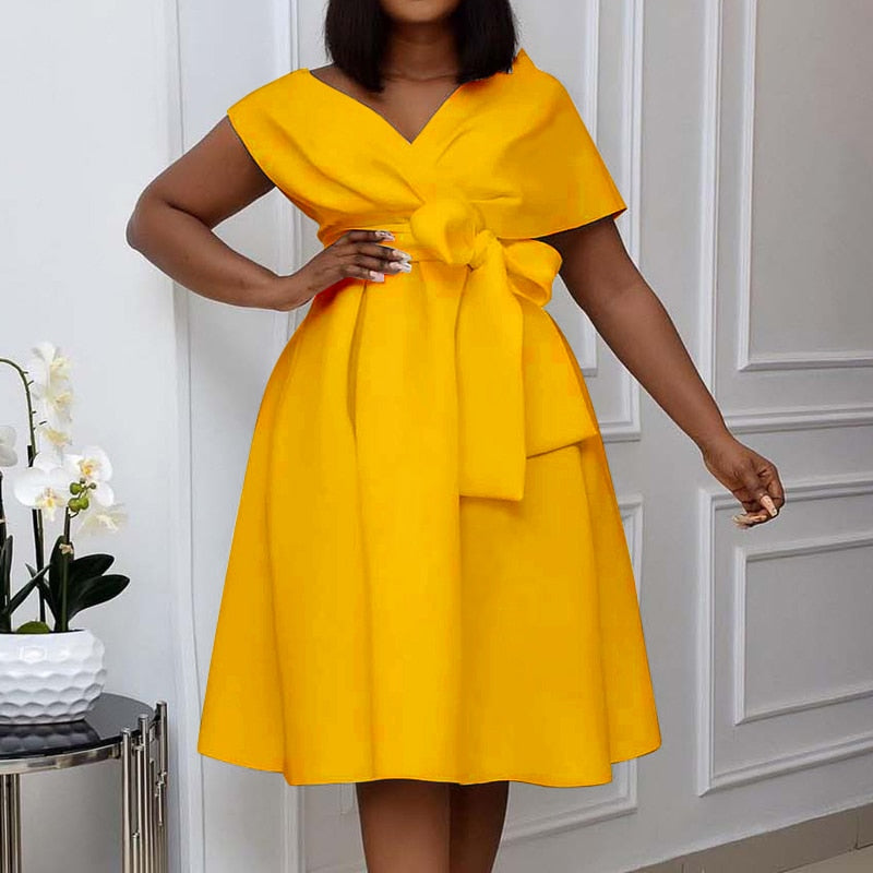 High Quality Women Dress Bow Elegant Wedding Party Dresses For Women 2023 Summer PlusSize Women Clothing S-XXXL Femme Vestidos
