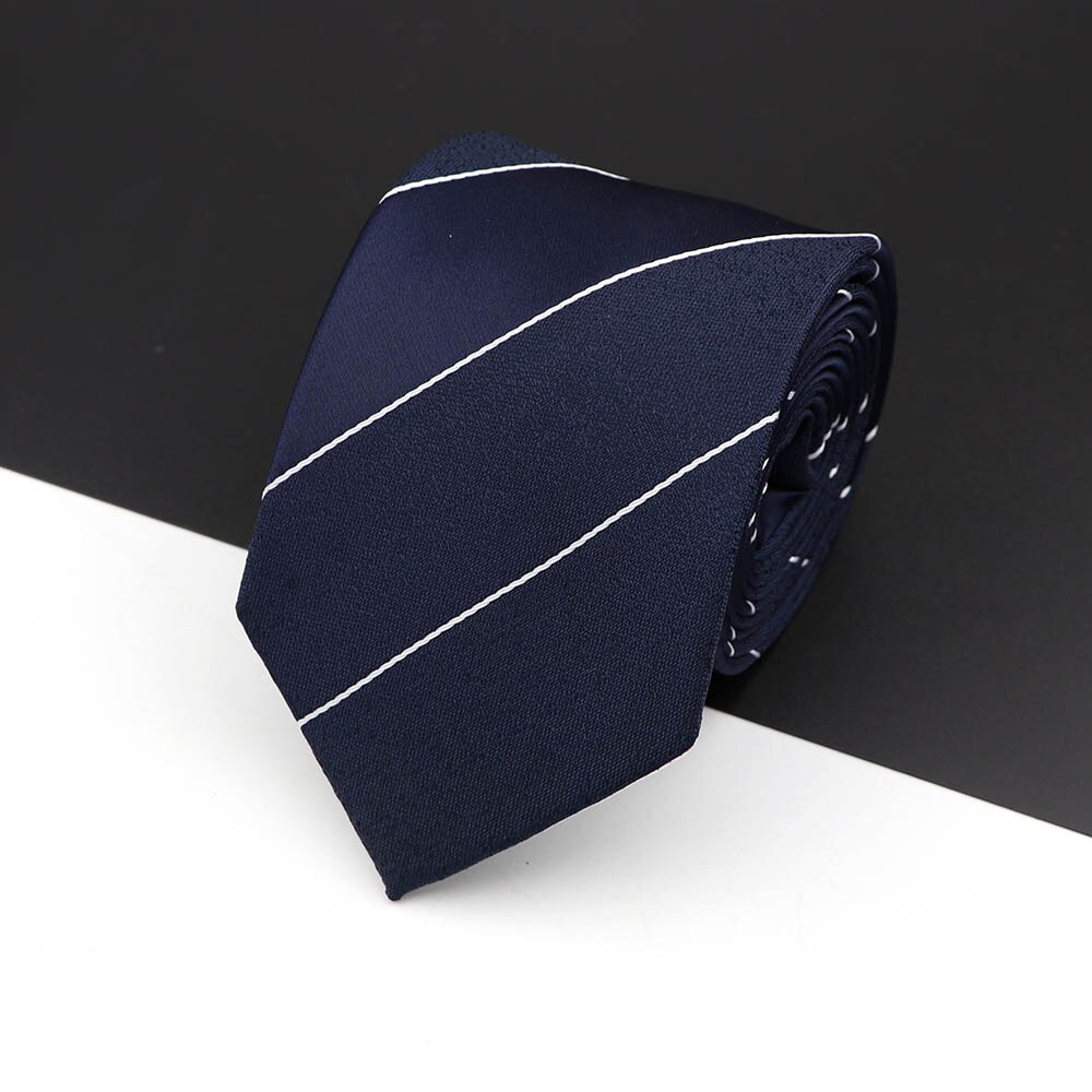 Fashion Polyester Necktie For Men Business Meeting Gravatas Homens Men's Formal 7cm Slim Striped Solid Tie Shirt Accessories Lot