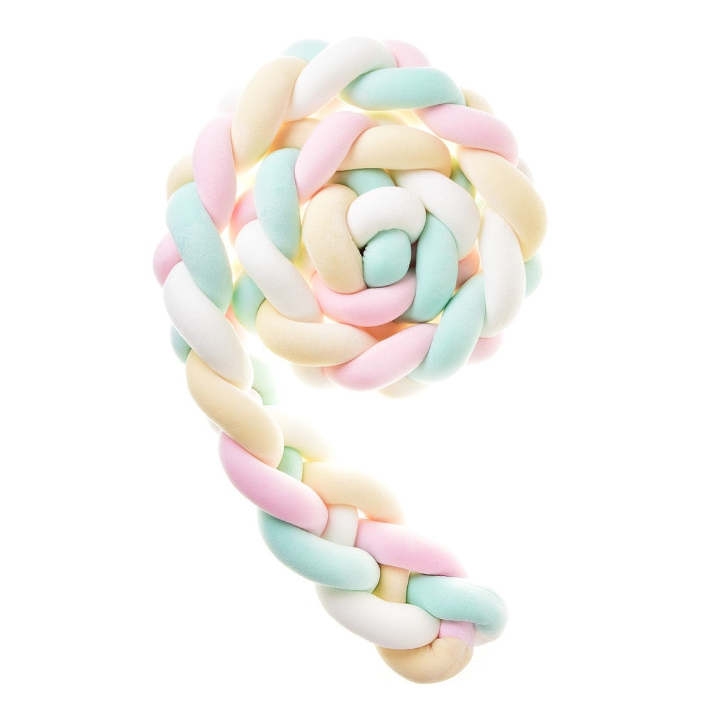 2M/3M Baby Bed Bumper Tour De Lit Bebe Newborn Crib Bumper 4 Braided Knot Baby Crib Bedding Set Bumper Protector