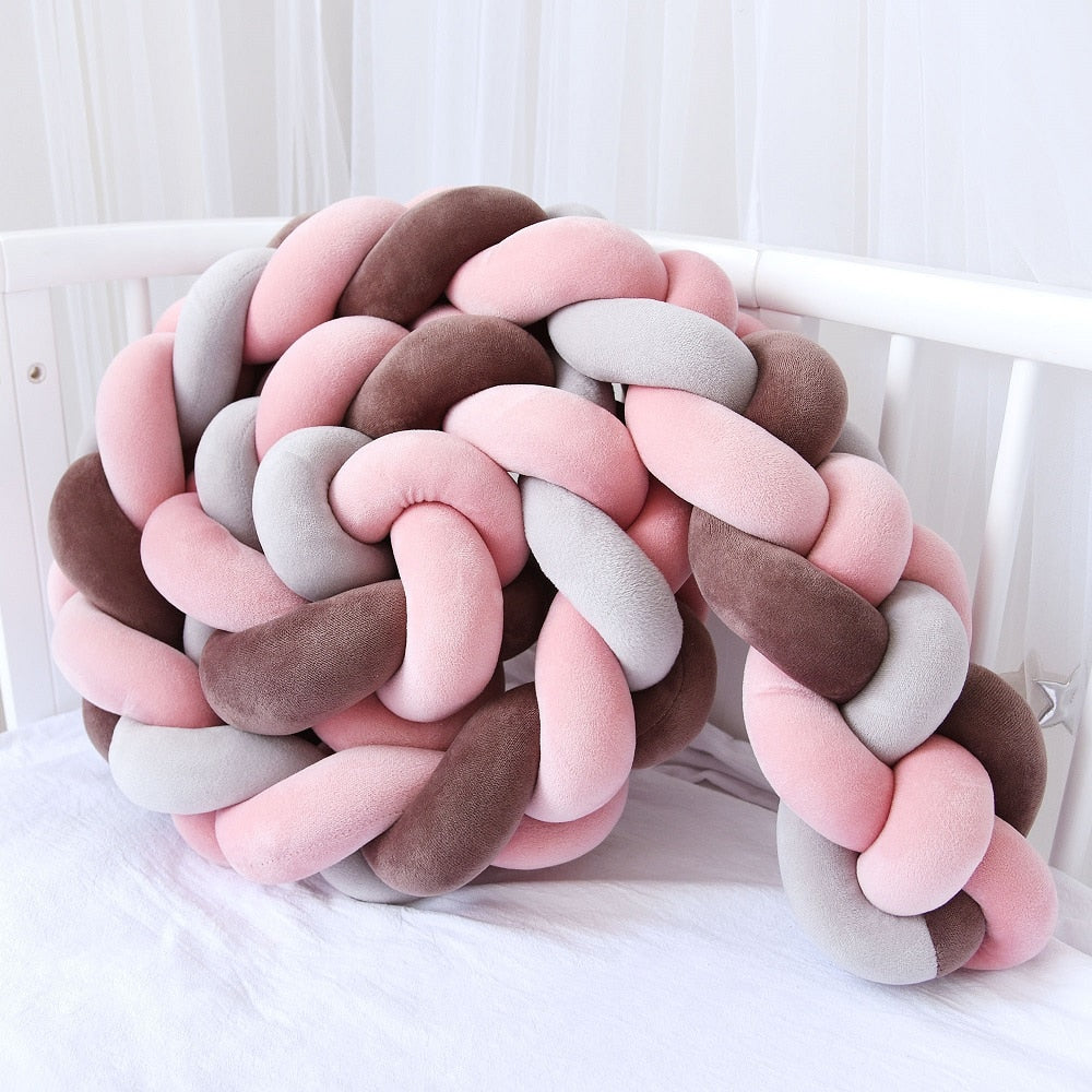 2M/3M Baby Bed Bumper Tour De Lit Bebe Newborn Crib Bumper 4 Braided Knot Baby Crib Bedding Set Bumper Protector